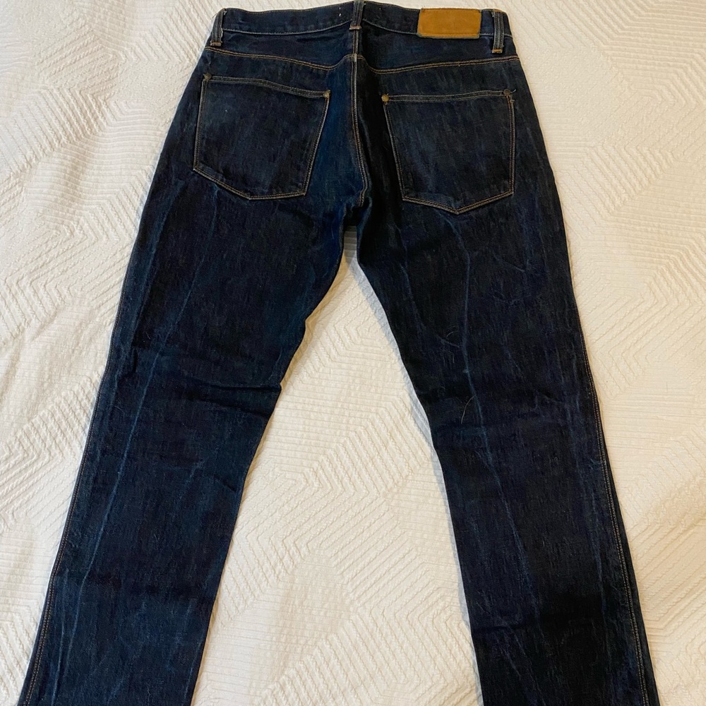 Acne Studios Max Raw Indigo Denim Slim Cut Jeans